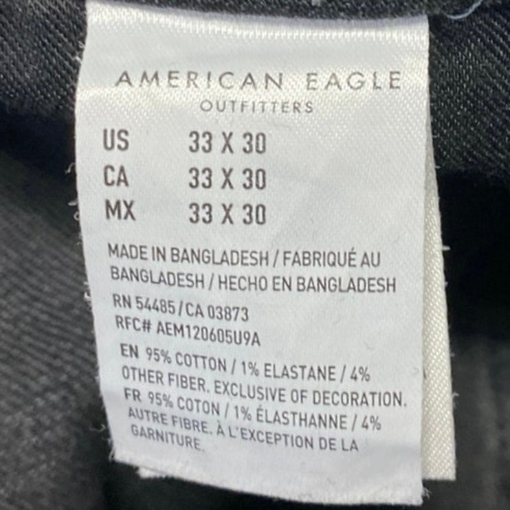 American Eagle Next Level Airflex Men's Black Straight Denim Jeans Pants 33x30
