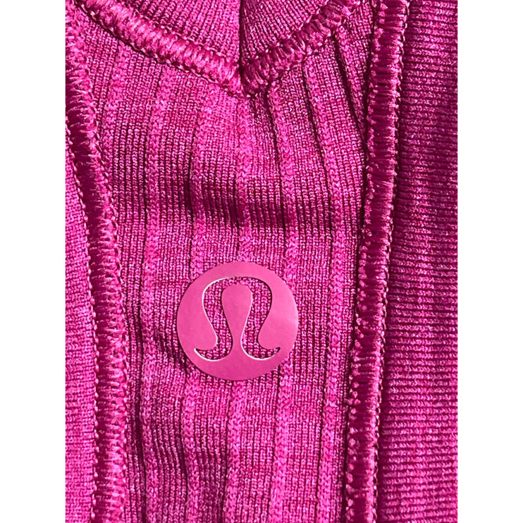 Lululemon Womens Pink Purple Ribbed Knit Racerback Yoga Athletic Tank Top Size 6