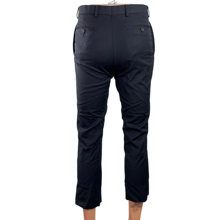 Brooks Brothers Men's Black Mid Rise Slim Straight Cropped Trousers Pants 32x30