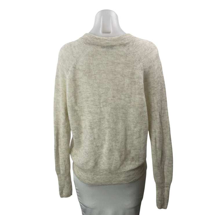 Madewell Women's Beige Knit Long Sleeve V Neck Pullover Sweater Top Size S