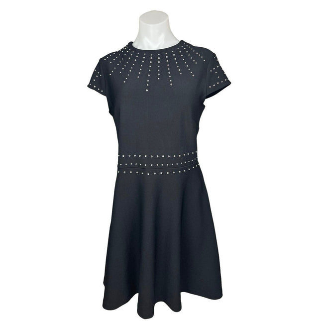 H&M Black Cap Sleeve Crew Studded Rhinestone A Line Fit & Flare Mini D Brie H&M Black Cap Sleeve Crew Studded Rhinestone A Line Fit & Flare Mini D Brie