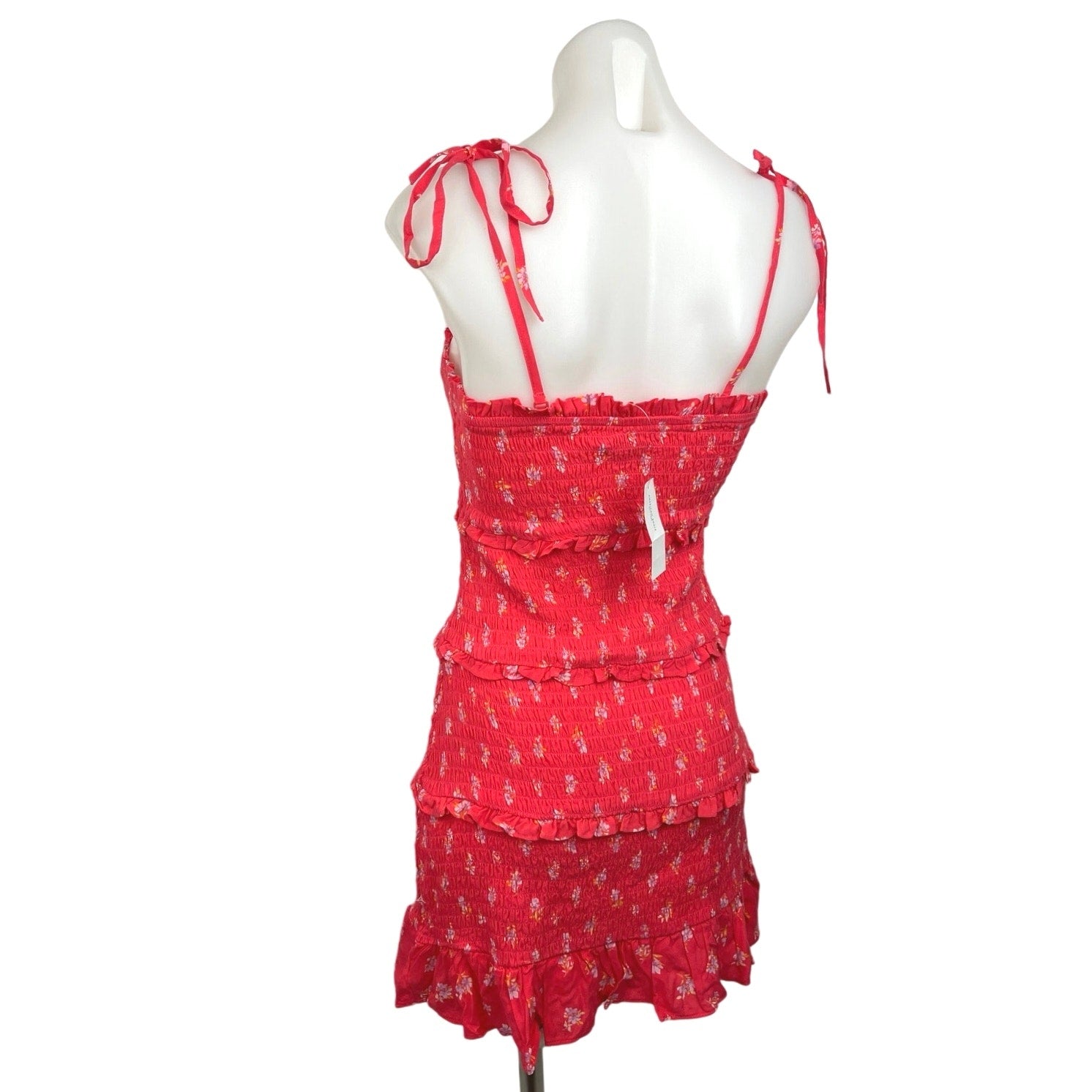 American Eagle NWT Orange Floral Smocked Ruffle Summer Tiered Mini Dre Brie American Eagle NWT Orange Floral Smocked Ruffle Summer Tiered Mini Dre Brie