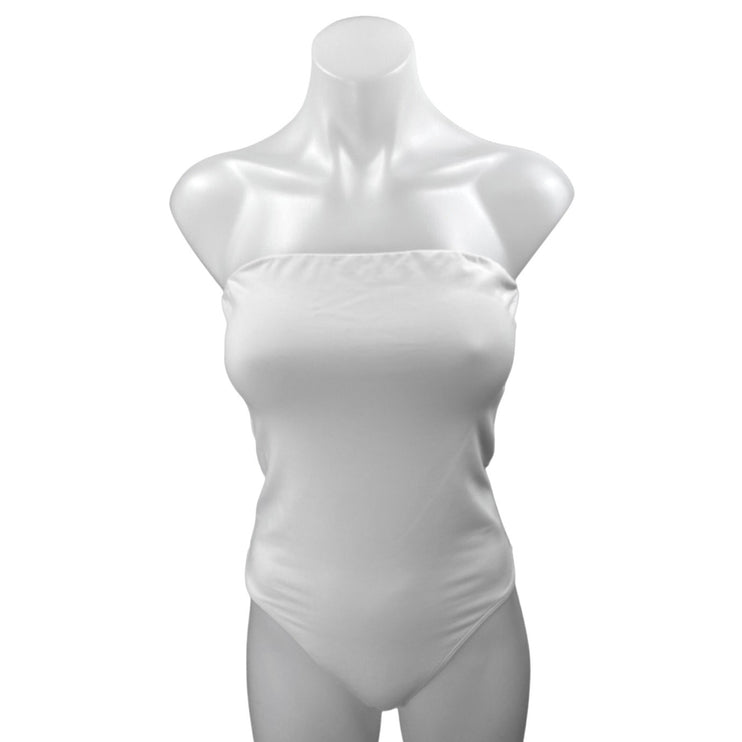 Aritzia Babaton White Strapless Tube Bandeau Sleeveless Bodysuit Top Size M
