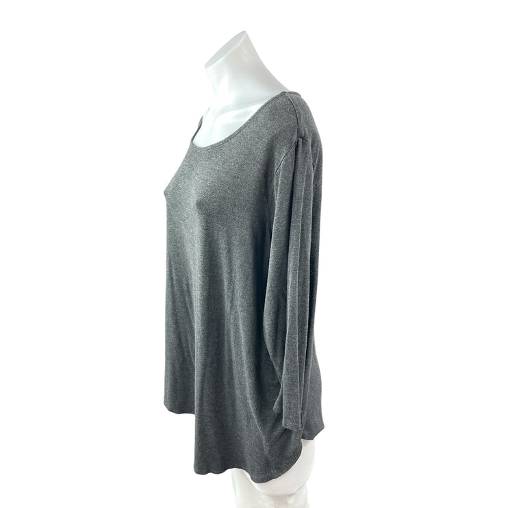 Philosophy Women's Gray Long Sleeve Scoop Neck Tunic T Shirt Tee Top Size 1X