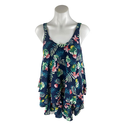 Guess Multicolor Tropical Sleeveless Cami Tank Short Summer Beach Swimwear Set S