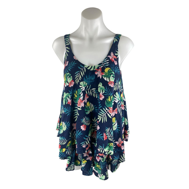 Guess Multicolor Tropical Sleeveless Cami Tank Short Summer Beach Swimwear Set S
