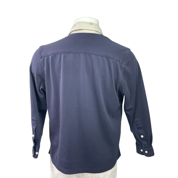 Cultum Men's Navy Blue Long Sleeve Polo Shirt Sweater Sweatshirt Top Size M