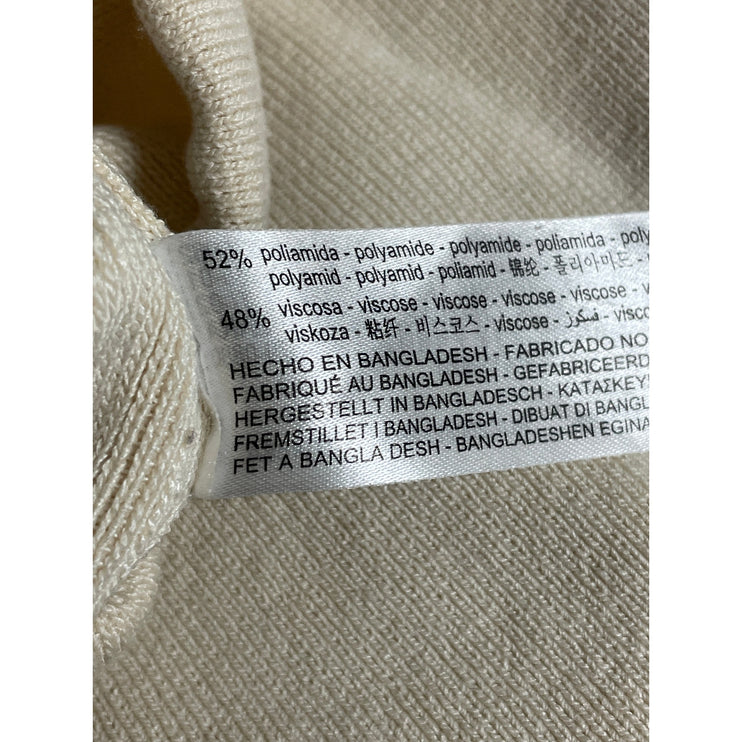 Zara Beige Nude Strapless Bandeau Sweetheart Ribbed Knit Brami Crop Top Size M