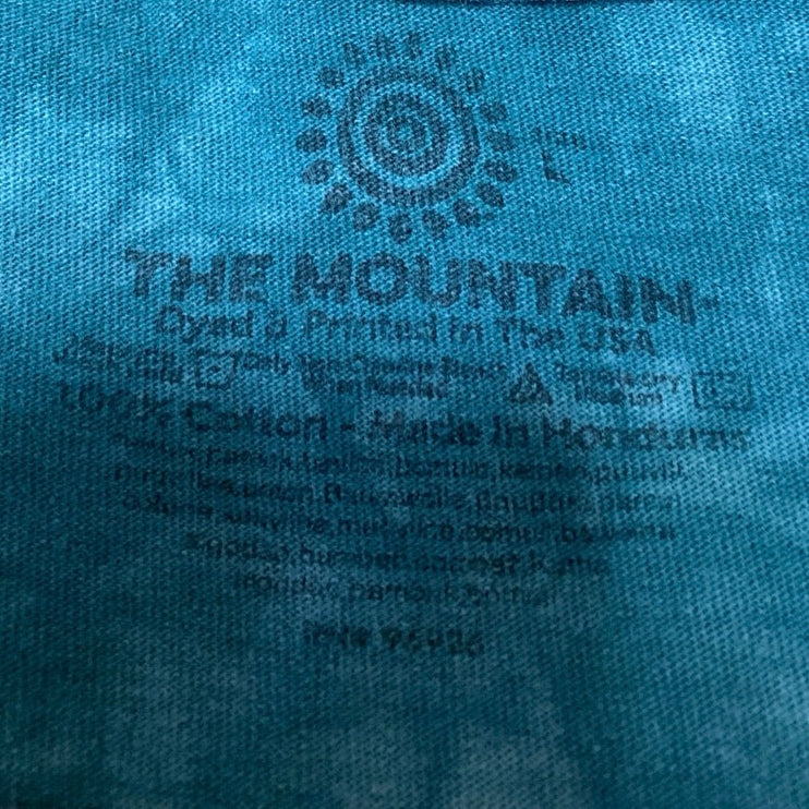 The Mountain In Spirit I Am Free Green Tie Dye Wolves Graphic Tee T-shirt Top L
