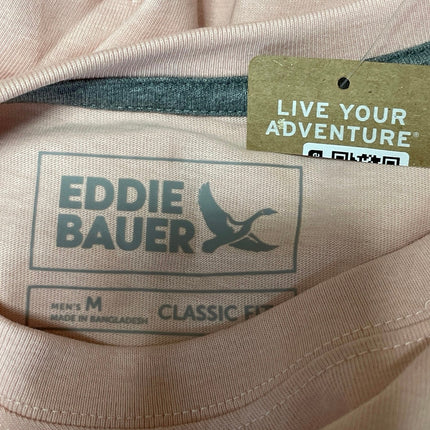 NEW Eddie Bauer Mens Pink Crewneck Short Sleeve Casual Basic Tee T-shirt Top M