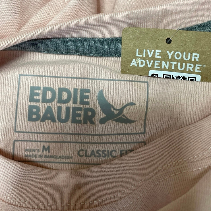 NEW Eddie Bauer Mens Pink Crewneck Short Sleeve Casual Basic Tee T-shirt Top M