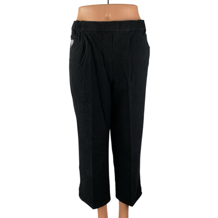 NEW Dream Jeannes Black High Rise Elastic Waist Wide Leg Trouser Dress Pants L