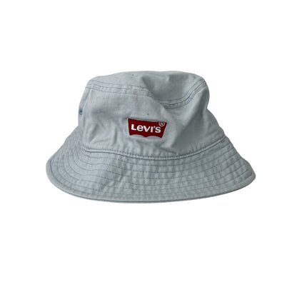 Levi's Women's Blue Batwing Spellout Logo Casual Cotton Bucket Hat Cap Size M