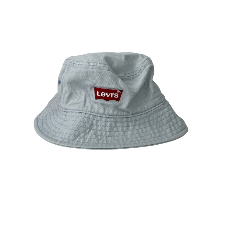 Levi's Women's Blue Batwing Spellout Logo Casual Cotton Bucket Hat Cap Size M