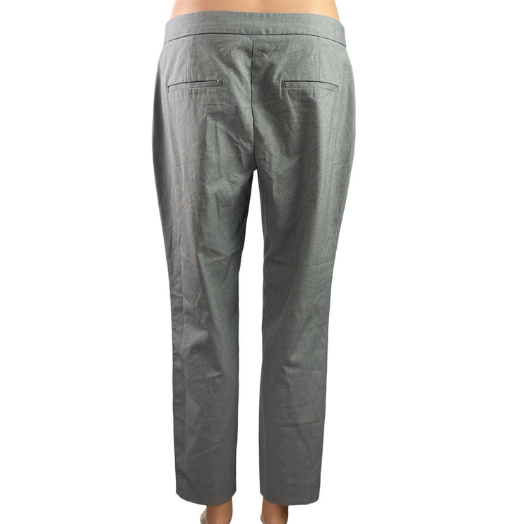 Zara Basic Woemns Gray Hounsdtooth Low Rise Straight Trousers Dress Pants Size 6