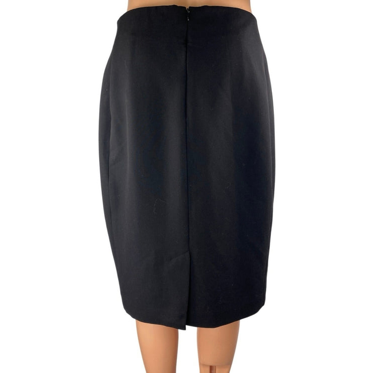 Worthington Women's Black High Waisted Zipper Knee Length Pencil Skirt Size 6P