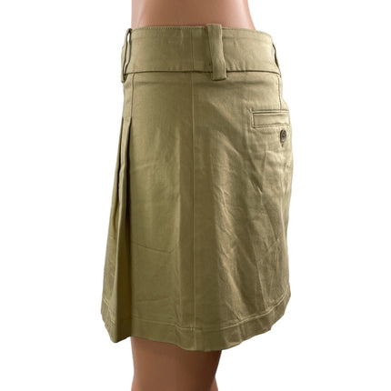 Aritzia Sunday Best Khaki Pleated Belted High Waisted Utility Mini Skirts Size 6