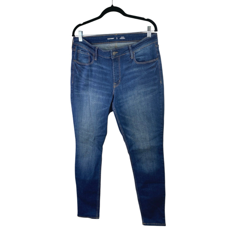 Old Navy Rockstar Super Skinny Mid Rise Women's Blue Casual Denim Jeans Size 14