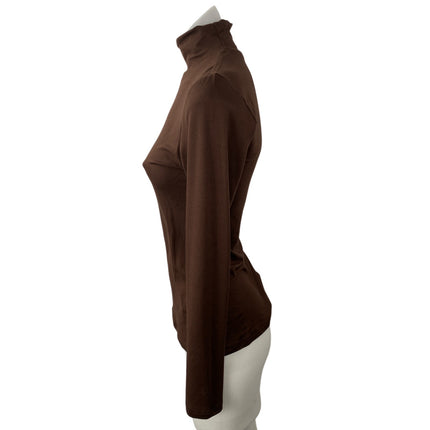 NEW Ekouver Women's Brown Long Sleeve Turtleneck Base Layer Sweater Top Size S