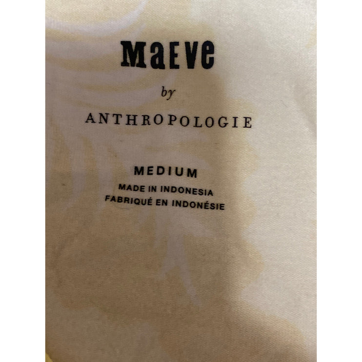 Anthropologie Maeve Womens Multicolor Floral Cinched Crop Peasant Blouse Top M