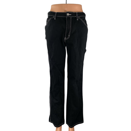 Dickies Carpenter Women's Black High Waisted Straight Leg Cargo Denim Jeans Sz 5