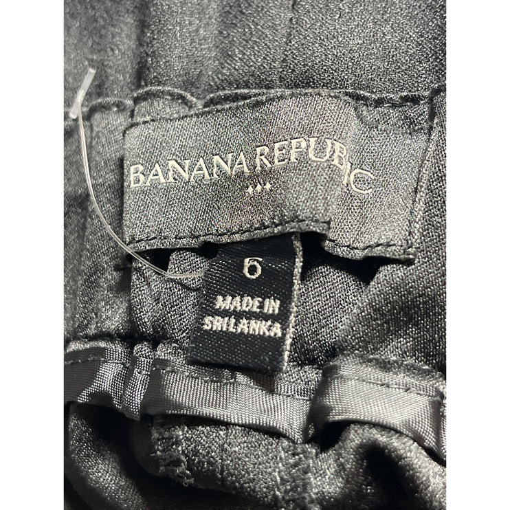 Banana Republic Women's Black Pleated High Waist Mini Wide Leg Paperbag Shorts 6