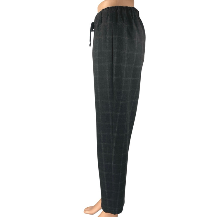 Aritzia Babaton The Group Women's Black Plaid High Rise Tapered Trousers Pants S
