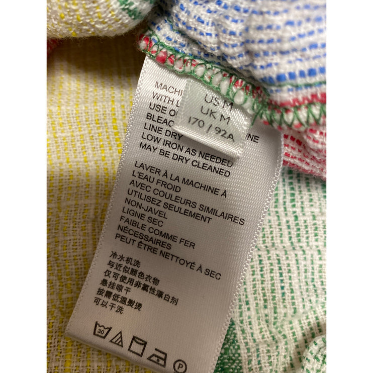Urban Outfitters Linen Women's Rainbow Stripe Sleeveless Crop Cami Tank Top Sz M