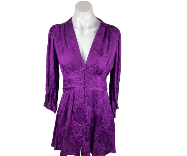 zara dress purple ASYMMETRIC SATIN MIDI DRESS - Purple