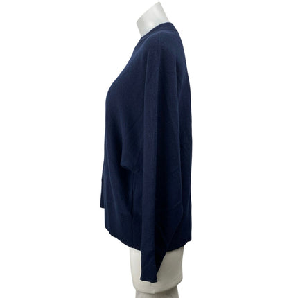 Whistles Women's Blue Mock Neck Long Dolman Sleeve Knit Pullover Sweater Top M
