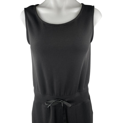 Nicole Miller Black Sleeveless Tie Waist Round Neck Tank Straight Jumpsuit Sz S