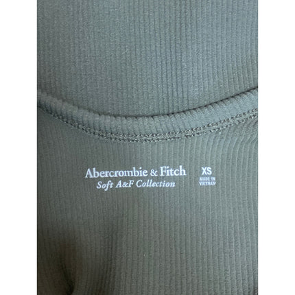 Abercrombie & Fitch Womens Green Rib Knit Sleeveless V-neck Bodysuit Tank Top XS