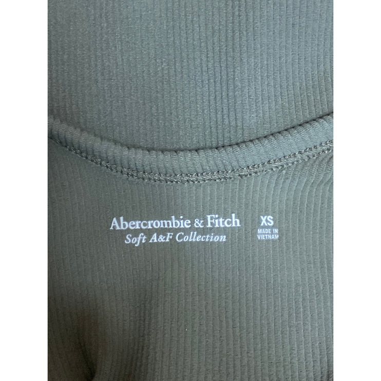Abercrombie & Fitch Womens Green Rib Knit Sleeveless V-neck Bodysuit Tank Top XS