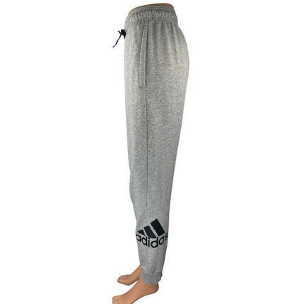 Adidas Women's Gray Logo Drawstring Tapered Leg Sweatpants Jogger Track Pants S