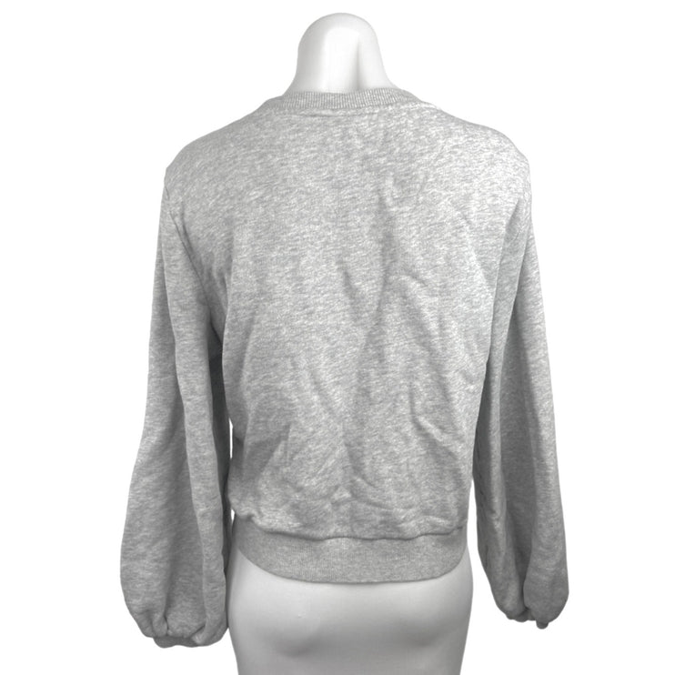 A New Day Gray Crew Neck Balloon Long Sleeve Pullover Sweater Top Size L