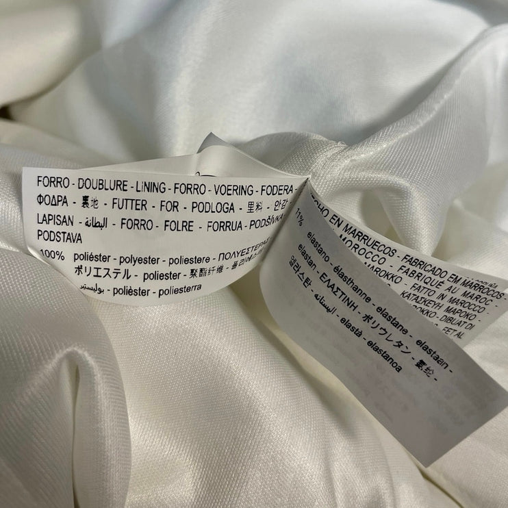 Zara White Satin Sweatheart Sleeveless Tube Mini A-Line Slip Tank Dress Size M