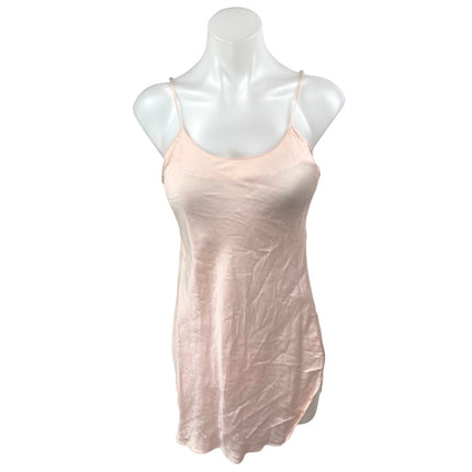 Vintage Kis n Touch 100% Silk Satin Pink Sleeveless Cami Mini Slip Dress Size M
