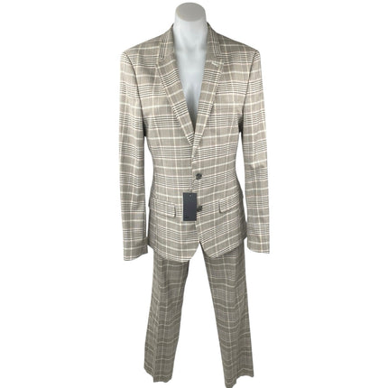 NEW ASOS Women's Gray Plaid Blazer Coat Suit Jacket Dress Pants 2 Pc Set Size 38