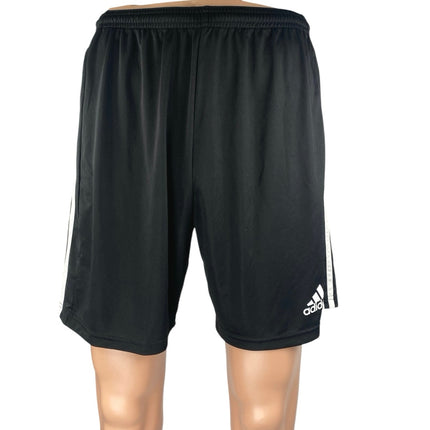 Adidas Men's Black white Logo 3-Stripes Running Workout Athletic Shorts Size M