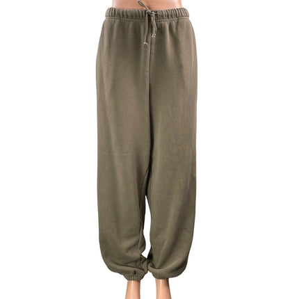 Elwood Women's Olive Green High Waisted Drawstring Casual Trouser Sweatpants XL