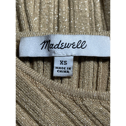 Madewell Signature Shimmer Knit Cutaway Brown Sleeveless Sweater Tank Top Sz XS
