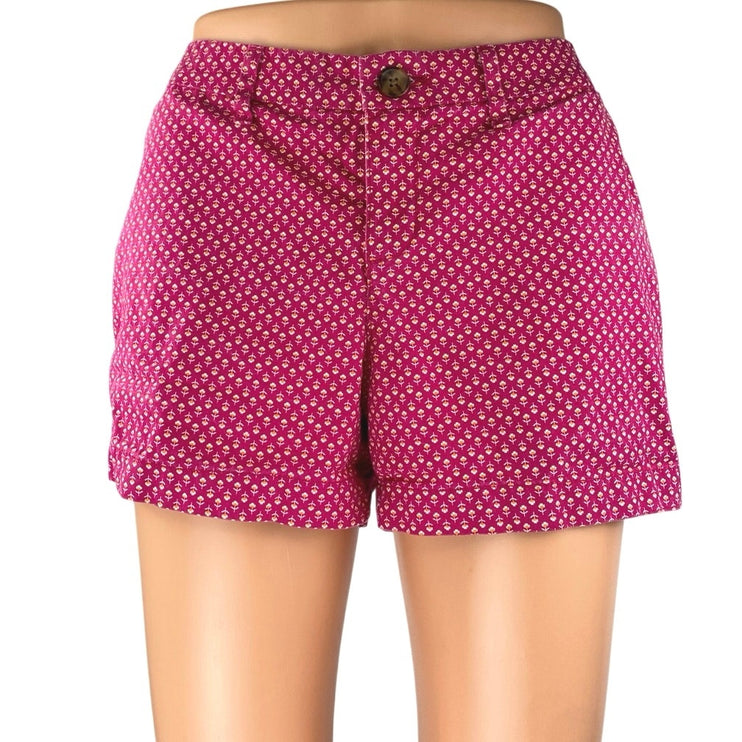 Old Navy Everyday Twill Women's Pink Floral Mid Rise 3" Mini Shorts Size 2