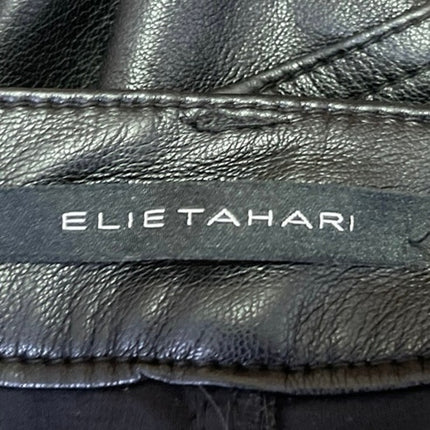 Elie Tahari Womens Black Faux Leather Straight Leg High Rise Ankle Pants Size 29