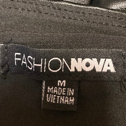 Fashion Nova Women's Black Faux Leather Vegan High Rise Leggings Pants Size M