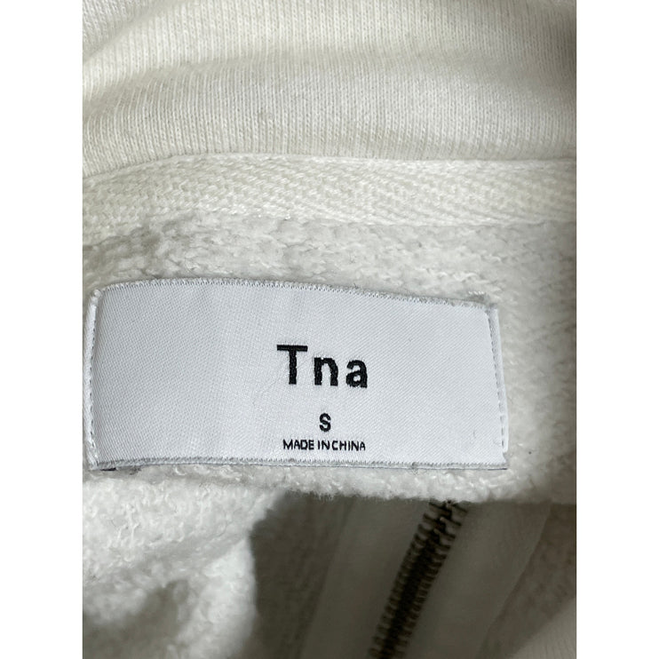 Aritzia TNA Gray White 1/4 Zip Colorblock Long Sleeve Sweater Sweatshirt Top S