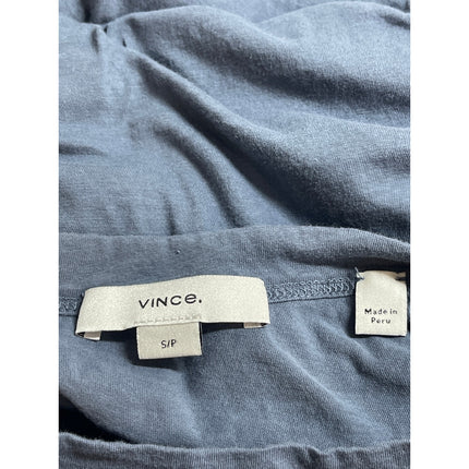 Vince Women's Blue Half Sleeve Crew Neck Basic Pullover T Shirt Tee Top Size S
