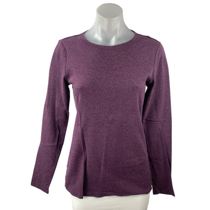 Eddie Bauer Women's Purple Cotton Crew Neck Long Sleeve Pullover Sweater Top M