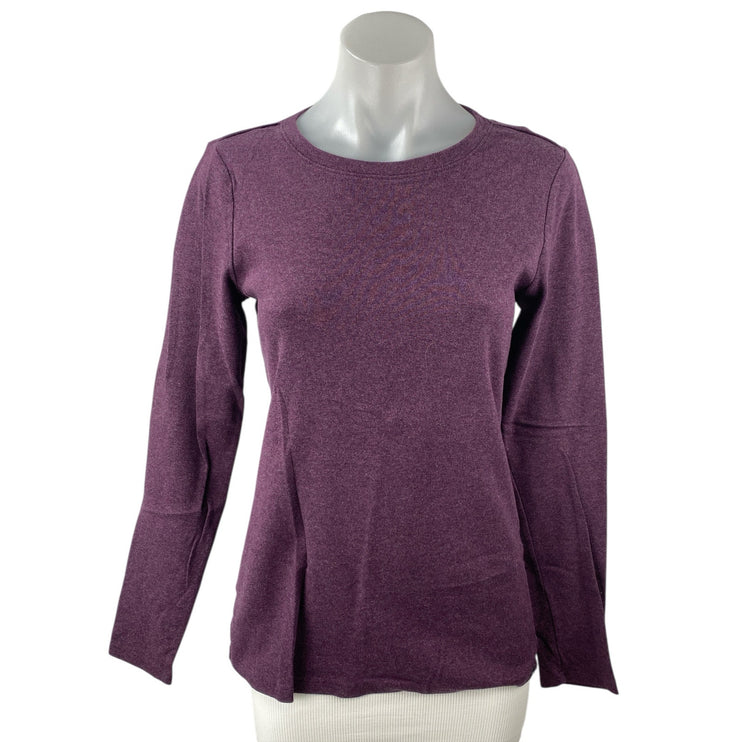 Eddie Bauer Women's Purple Cotton Crew Neck Long Sleeve Pullover Sweater Top M