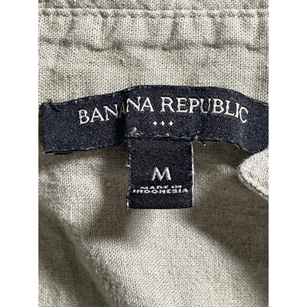 Banana Republic Women's Green Linen Long Sleeve Button Down Shirt Top Size M