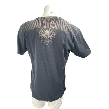 Marcelo Burlon Men's Black Wing Print Crewneck Short Sleeve Tee T-shirt Top Sz M
